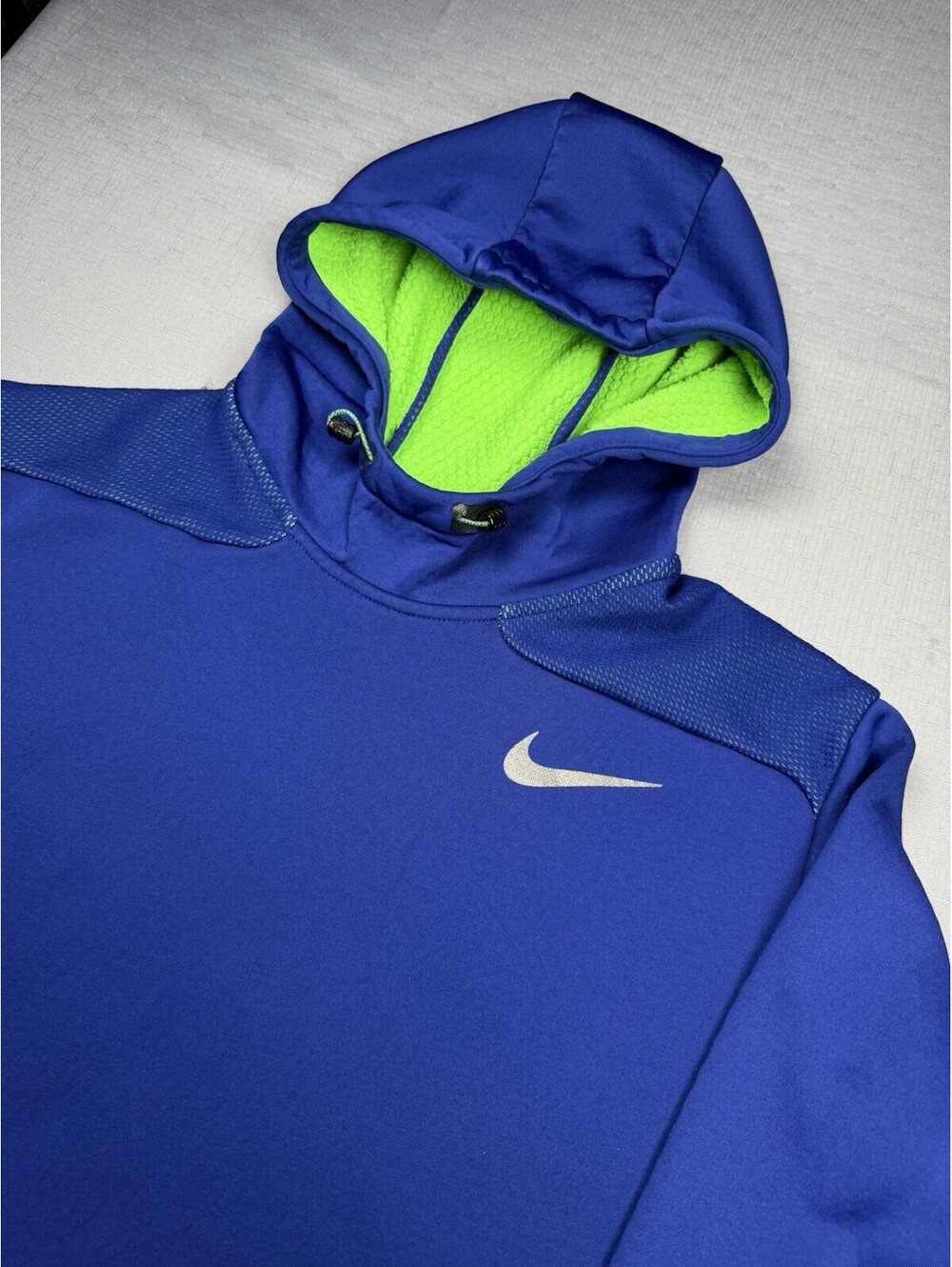 Nike Therma-FIT Pullover Hoodie Mens XL Blue Volt Fleece Athletic Swoosh